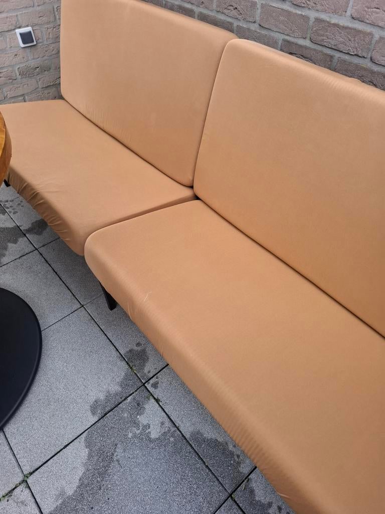 4st 2pers bankjes met dikke rug/zitvlak kussens metale frame, Huis en Inrichting, Ophalen, Tweepersoons, 75 tot 100 cm, Zo goed als nieuw