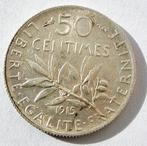 Av Pce FRANCE KM#2014 " 50 CENTIMES SEMEUSE SILVER" DE 1915, Enlèvement ou Envoi, France, Monnaie en vrac, Argent