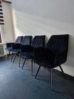 Eetkamerstoel Velvet (4 stuks), Huis en Inrichting, Stoelen, Ophalen, Zwart, Velvet, Zo goed als nieuw