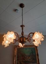 Vintage messing kroonluchters met bloemglazen, Huis en Inrichting, Lampen | Kroonluchters, Ophalen