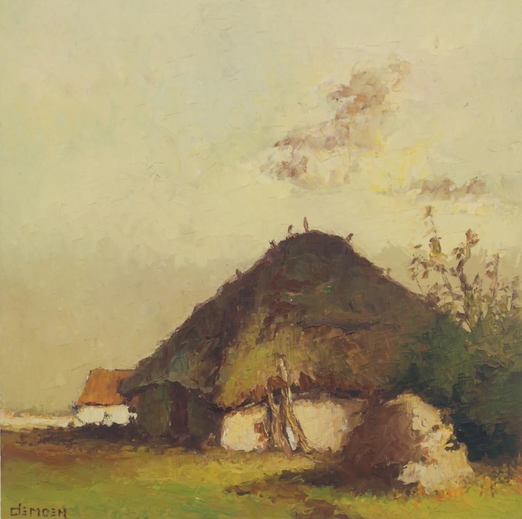Albert Demoen (1916-1992): Hut in de Kempen - Poederlee (64x, Antiek en Kunst, Kunst | Schilderijen | Klassiek, Ophalen of Verzenden