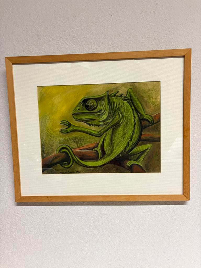 Pastel schilderij "Kameleon" - Steven Van Meinvenne (1992), Ophalen of Verzenden