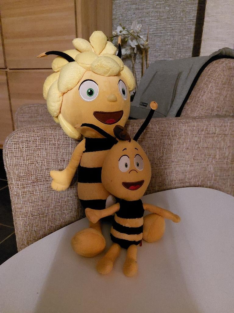 2 knuffels van Maya en Willy, Overige karakters, Ophalen of Verzenden, Zo goed als nieuw, Overige typen