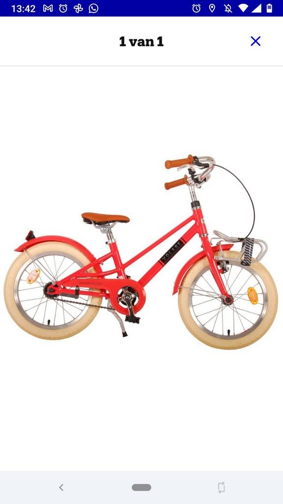 Vélo rouge pour fille de 20 pouces, Enlèvement