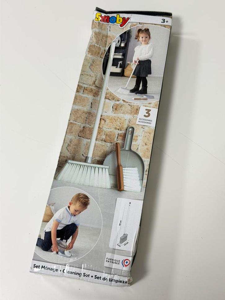 Smoby speelgoed schoonmaakset kinderen 3-delig met bezem, Kinderen en Baby's, Speelgoed | Overig, Nieuw, Jongen of Meisje, Ophalen of Verzenden