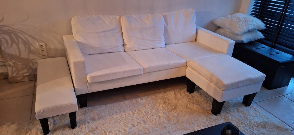 Nouvelle chaise blanche avec banquette. Jamais utilisé !, Maison & Meubles, Banc d'angle, 150 à 200 cm, Enlèvement, Neuf
