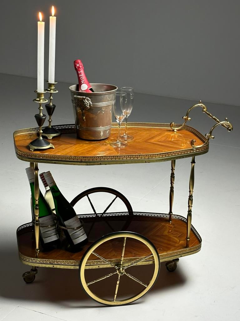 Mid-century Italiaanse serveer-/bartrolley, midden 20e eeuw, Antiek en Kunst, Ophalen