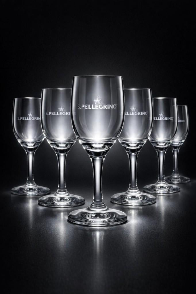 6 erres à eau San Pellegrino., Collections, Verres & Petits Verres, Neuf, Verre à eau, Enlèvement ou Envoi