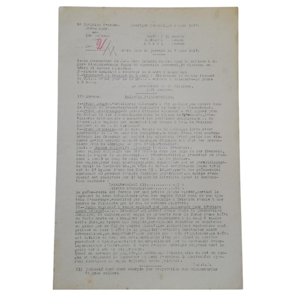 Belgisch leger – Dagorder en inlichtingenrapport - 1917, Enlèvement ou Envoi, Armée de terre, Autres types