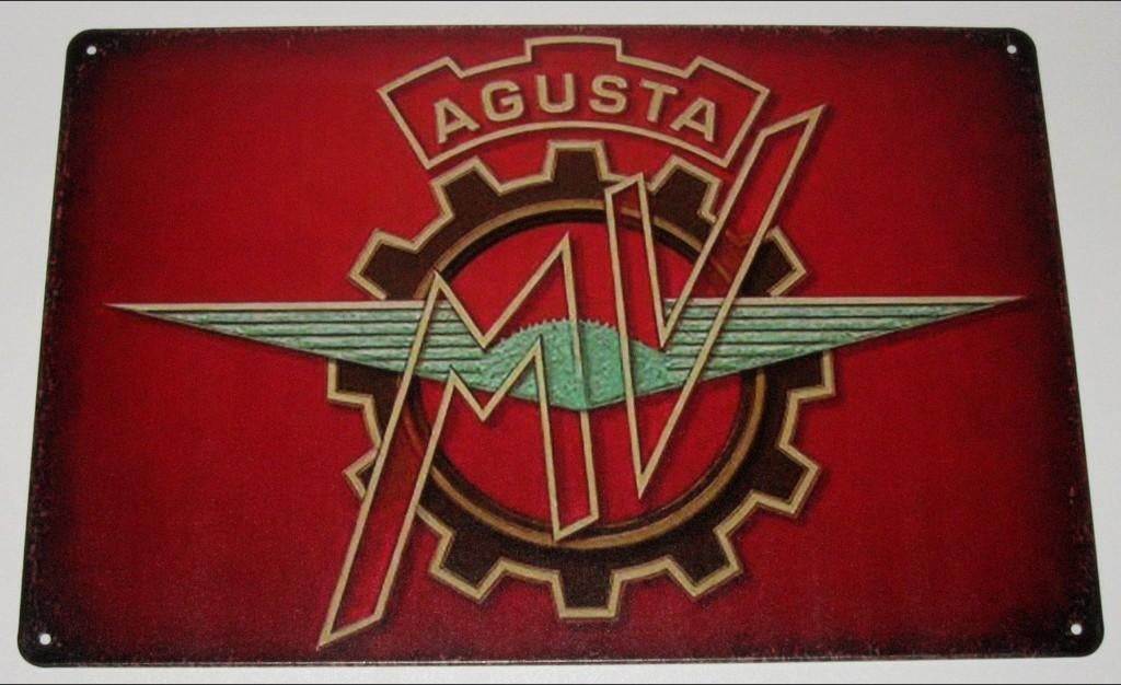 AGUSTA MOTOR : Metalen Bord Classic Logo Agusta Motor, Verzenden, Nieuw, Motoren
