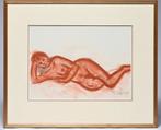 SLABBINCK Rik "Liggend naakt" pastel, Ophalen of Verzenden