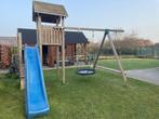 Speeltoestel/ Speelhuisje met blauwe glijbaan, Ophalen, Gebruikt, Schommel