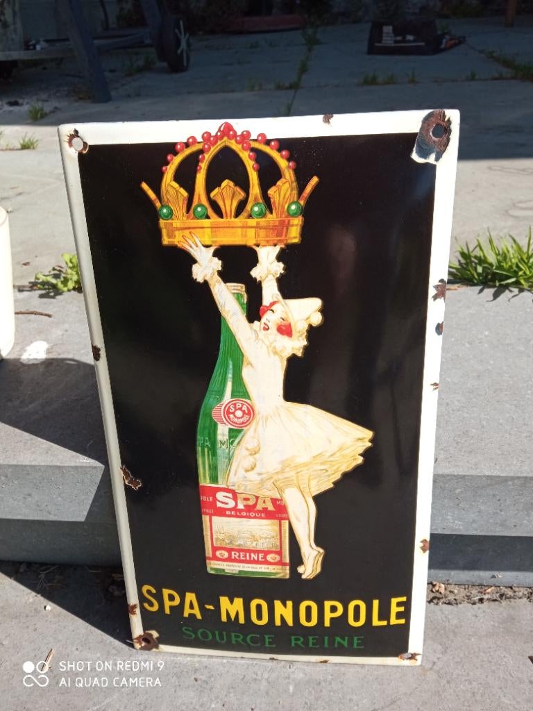 SPA Monopole emaille plaat, Ophalen of Verzenden, Gebruikt