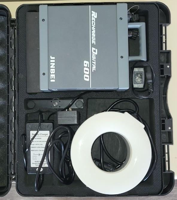 Jinbei Digital 600 Ringflitser Set – Accu defect, TV, Hi-fi & Vidéo, Photo | Flash, Utilisé, Enlèvement