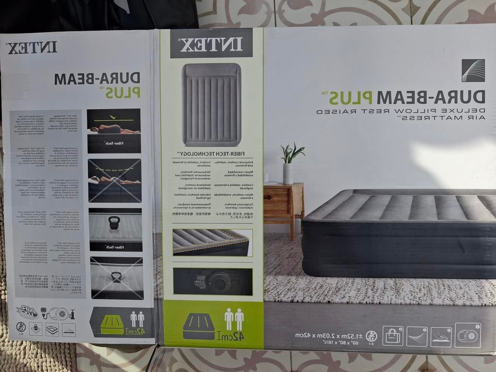 Intex Dura-Beam Plus luchtbed 2 persoons zelfopblaasbaar, Ophalen, Zo goed als nieuw