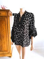 Caroline Biss flowy blouse met lintsluiting – 44, Verzenden, Zwart, Maat 42/44 (L), Zo goed als nieuw