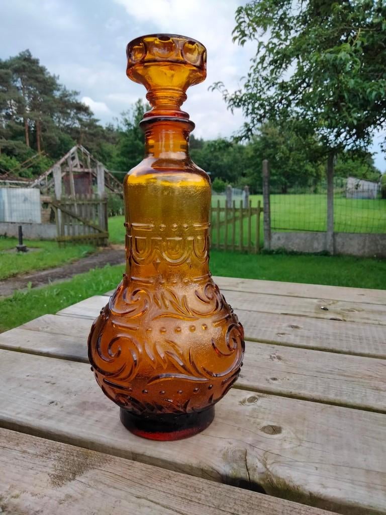 1970s vintage karaf glas Stelvia Empoli Italy, Verzamelen, Ophalen of Verzenden, Huis en Inrichting