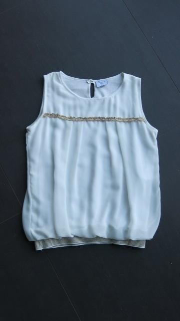 Wit topje van Diamante Blu (maat 176), Enlèvement ou Envoi, Chemise ou À manches longues, Comme neuf, Diamante Blu