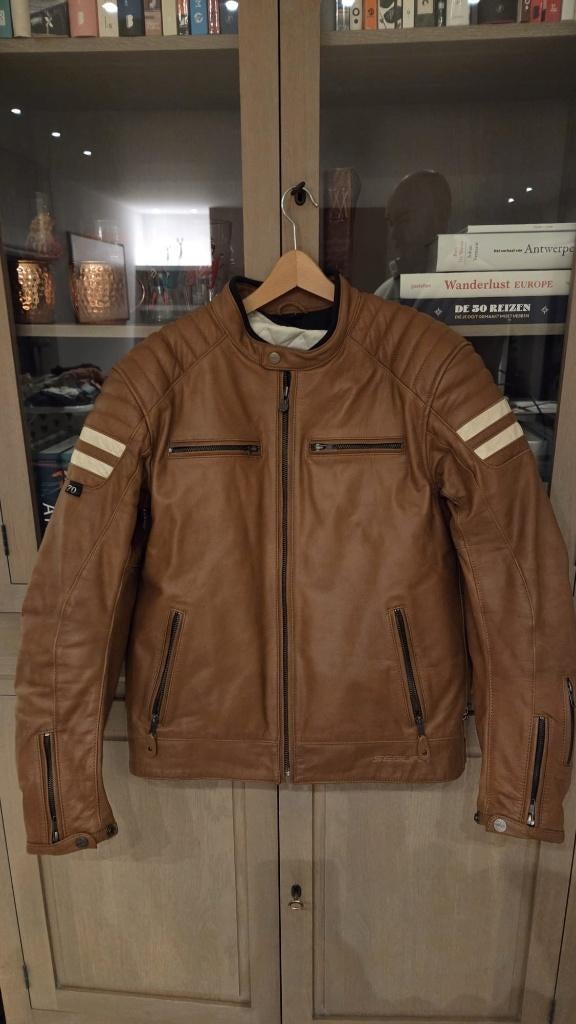 Segura Stripe Motorjas (L), Motoren, Kleding | Motorkleding, Jas | leer, Heren, Tweedehands, Ophalen