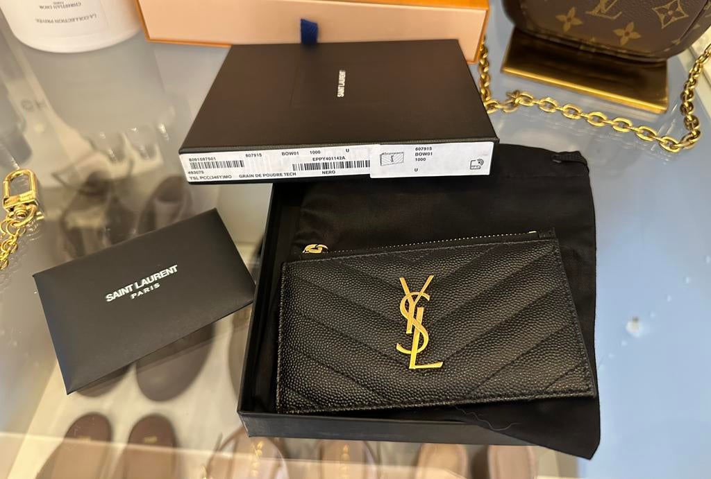 Saint Laurent, Handtassen en Accessoires, Portemonnees, Zo goed als nieuw, Leder, Ophalen