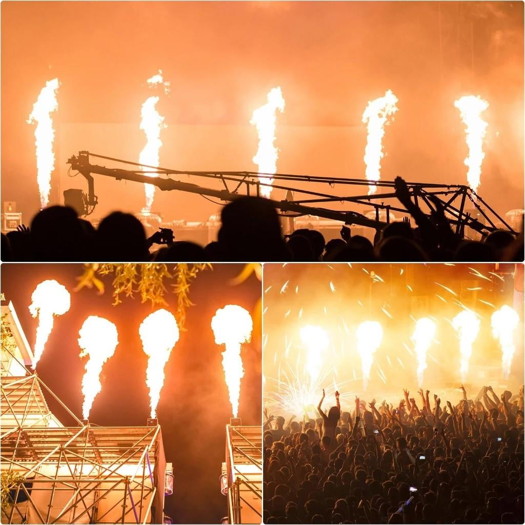 Nieuwe FIRST CLASS 3 KOPPIGE VUURMACHINE, Ophalen of Verzenden, Nieuw, Licht, Geluidgestuurd