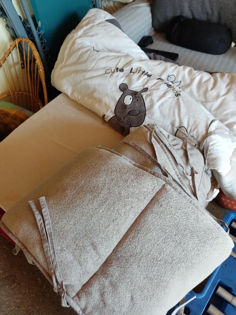 Lit cage+parc, Matelas, Moins de 70 cm, Comme neuf, Enlèvement