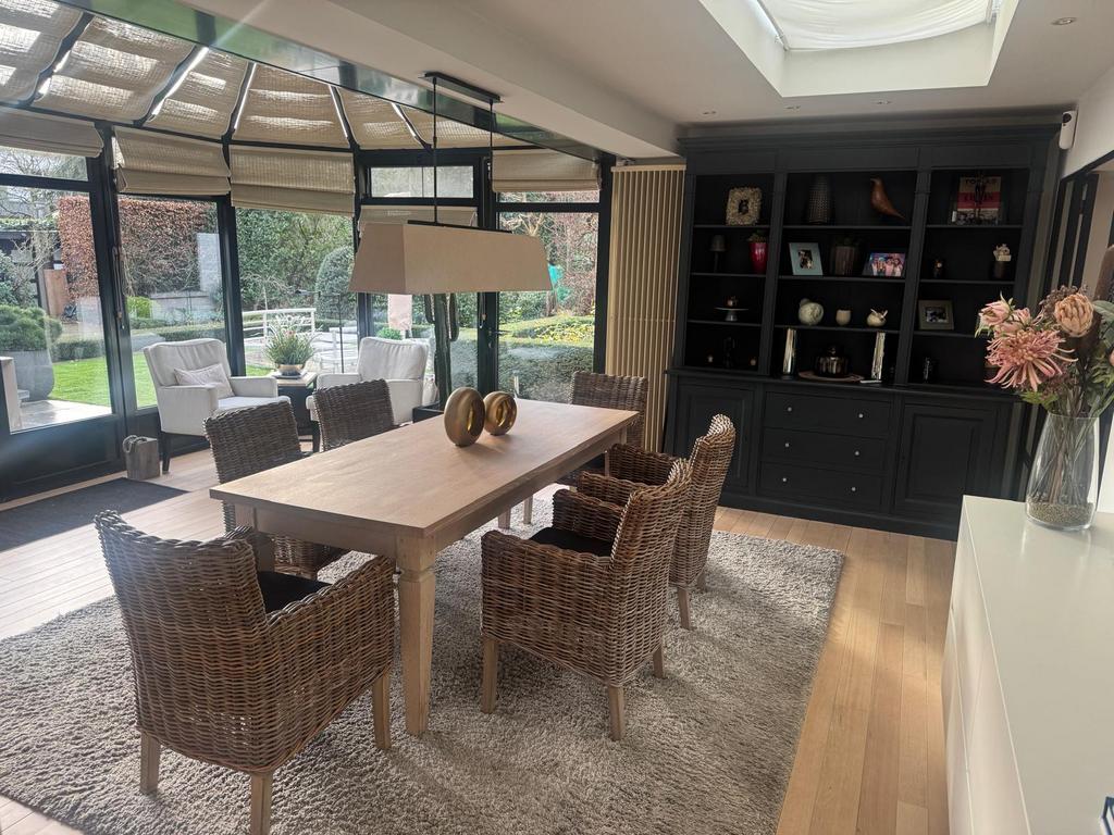 Grote massief eiken eettafel – 200 cm, Huis en Inrichting, Tafels | Eettafels, Ophalen, Gebruikt, Eikenhout, 50 tot 100 cm