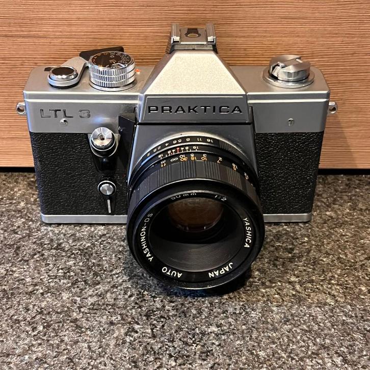 Praktica LTL 3 analoge 35mm SLR camera + Yashinon-DS 50mm, Audio, Tv en Foto, Fotocamera's Analoog, Gebruikt, Spiegelreflex, Overige Merken