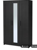 Garderobe with 3 doors, black, 117x50x190 cm, Enlèvement, Neuf