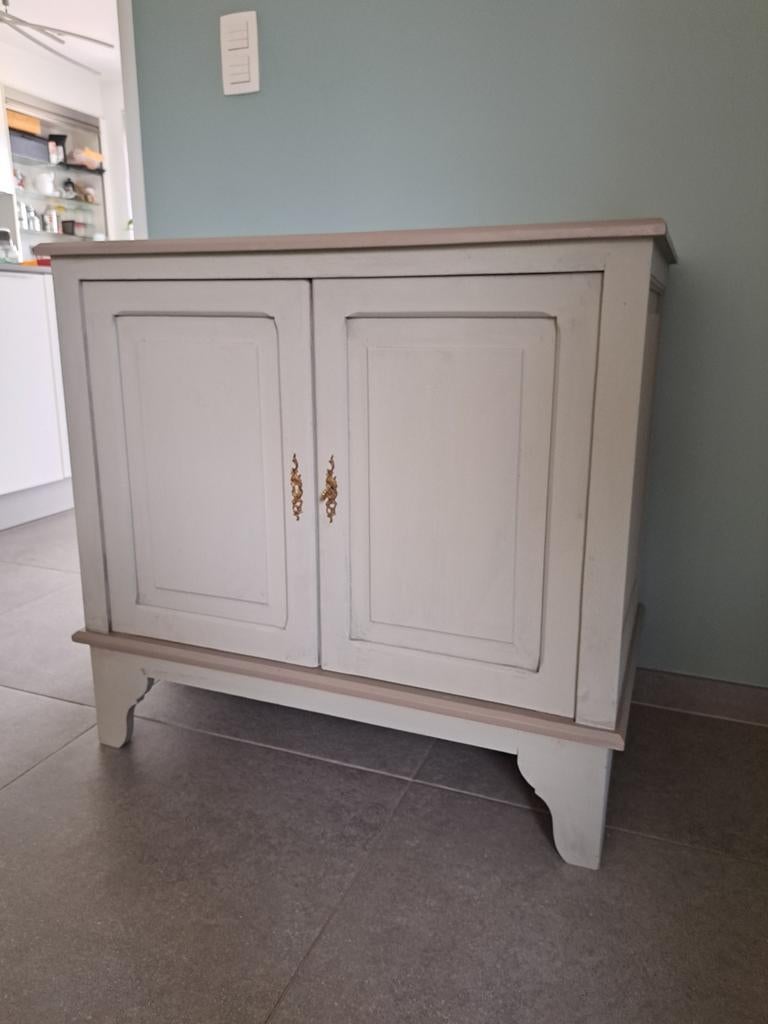 Armoire/commode de campagne élégante — Taupe et gris, Enlèvement ou Envoi