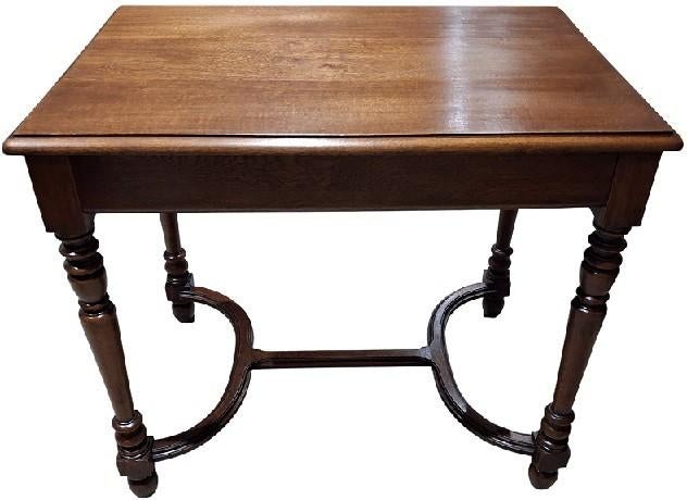 antieke eiken schrijftafel met verdoken lade., Antiquités & Art, Antiquités | Meubles | Tables, Enlèvement