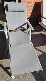 Chaise longue en aluminium + coussin, Enlèvement, Comme neuf, Aluminium