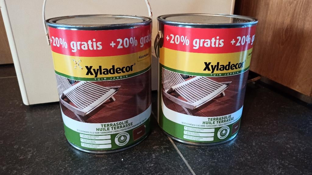 Xyladecor Bangkirai 3 liter (AkzoNobel): 2 blikken, Doe-het-zelf en Bouw, Verf, Beits en Lak, Nieuw, 5 tot 10 liter, Ophalen