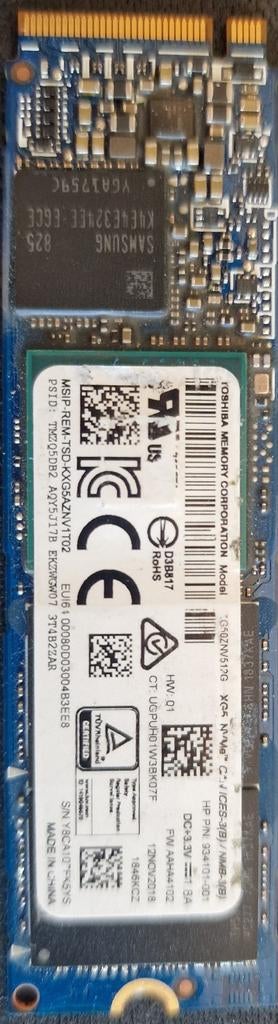Toshiba 512GB NVME, Computers en Software, Harde schijven, Intern, Toshiba, SSD, Ophalen of Verzenden