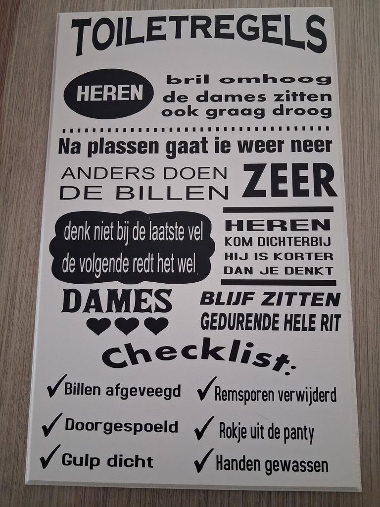 Toiletregels, Ophalen