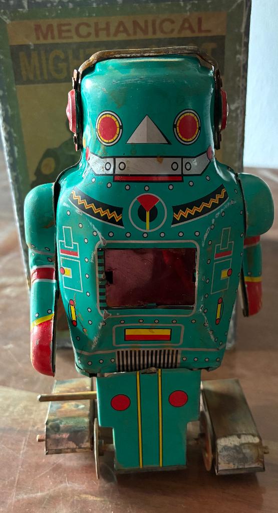 Antieke blikken robot, goed werkend, Verzenden