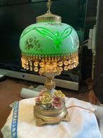 Vintage porseleinen en kristallen lamp, Antiek en Kunst, Ophalen