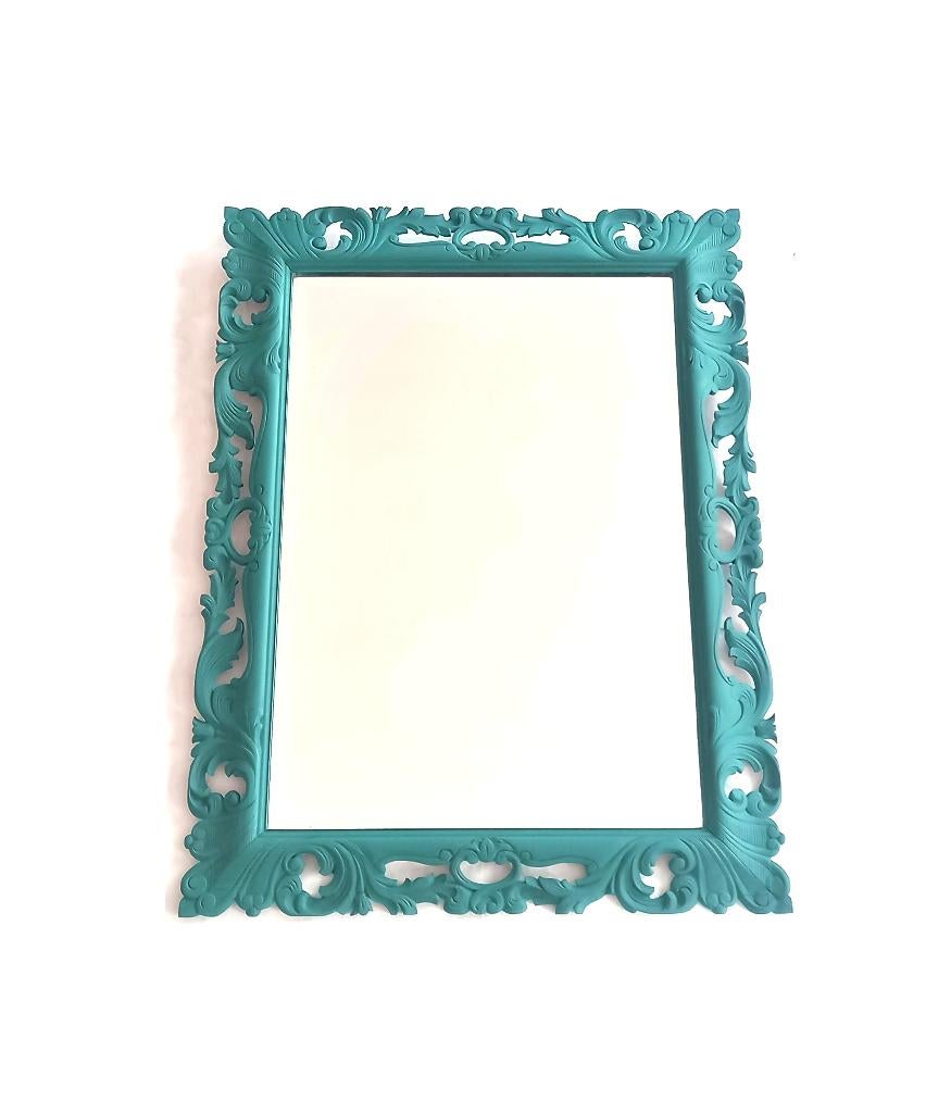 Grand Miroir Ancien Sculpté Style Baroque, Antiquités & Art, Enlèvement, Rectangulaire, 50 à 100 cm, Moins de 100 cm