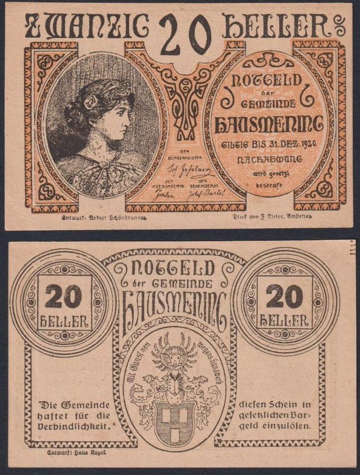 Hausmening, Postzegels en Munten, Bankbiljetten | Europa | Niet-Eurobiljetten, Setje, Oostenrijk, Ophalen of Verzenden