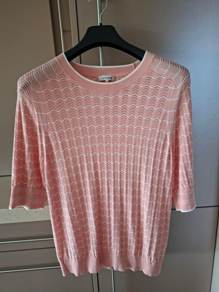 Terre Bleue truitje maat 40 roze wit, Kleding | Dames, Maat 38/40 (M), Terre Bleue, Ophalen of Verzenden, Zo goed als nieuw