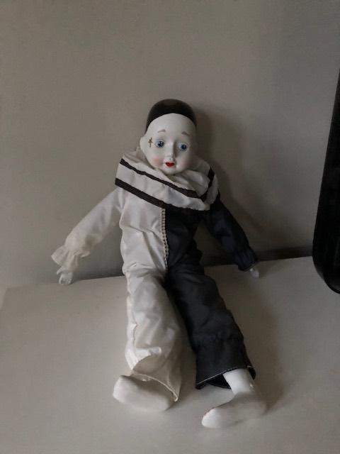 Porseleinen Pierrot pop, Verzamelen, Poppen, Ophalen, Pop