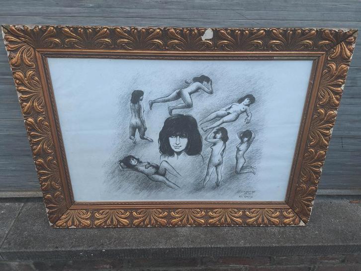 lithographie femme nue signe ben genaux, Antiek en Kunst, Kunst | Litho's en Zeefdrukken, Ophalen of Verzenden