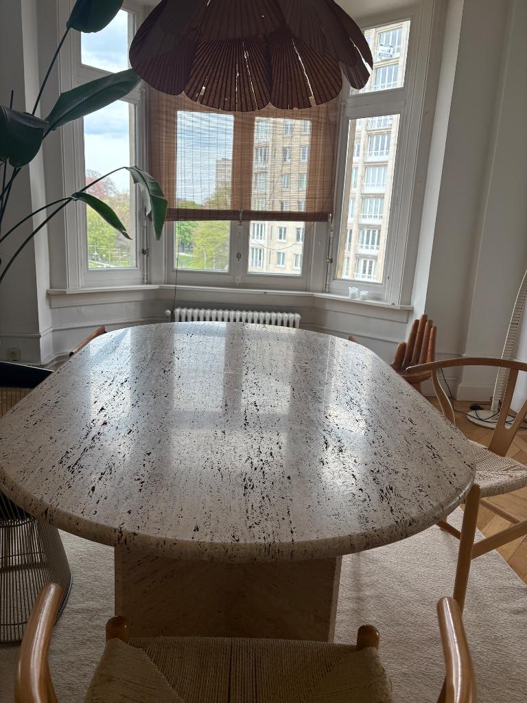 Travertin eettafel, Huis en Inrichting, Ophalen