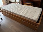 Eenpersoons bed + logeerbed (lade), Huis en Inrichting, Ophalen, Eenpersoons, Bruin, 210 cm