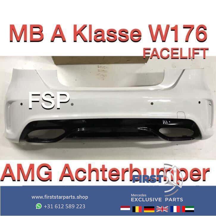 W176 Facelift AMG Achterbumper Mercedes A Klasse 2018 wit 45, Auto-onderdelen, Carrosserie, Bumper, Mercedes-Benz, Achter, Gebruikt