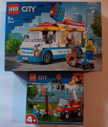 LOT Lego 60253 + 60212 Camion de glaces + Extinction du feu 