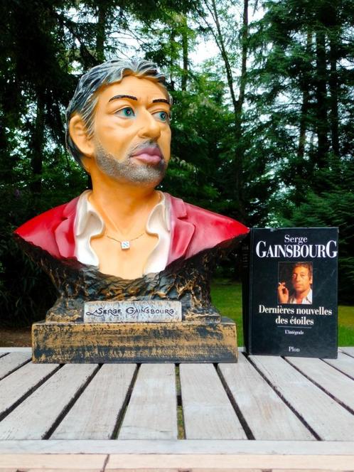 Buste van Serge Gainsbourg & Boek met 500 teksten chansons., Antiek en Kunst, Curiosa en Brocante, Ophalen