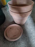 2 terracotta bloempotten 40cm, Tuin en Terras, Bloempotten, Ophalen, Zo goed als nieuw, Terracotta