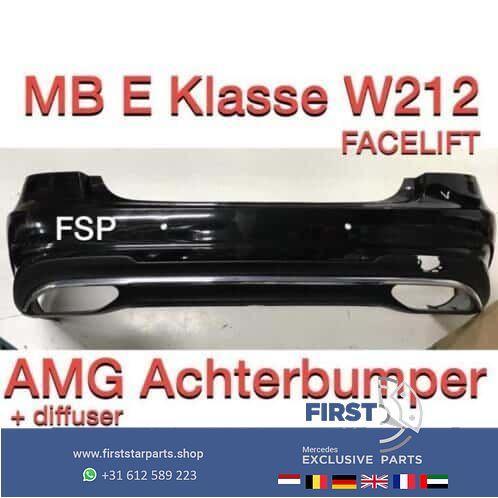 W212 Facelift AMG Achterbumper Mercedes E Klasse + diffuser, Auto-onderdelen, Carrosserie, Bumper, Mercedes-Benz, Achter, Gebruikt