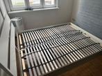 Bedframe + bodemlatten, Huis en Inrichting, Slaapkamer | Bedden, Ophalen, Gebruikt, Wit, Tweepersoons